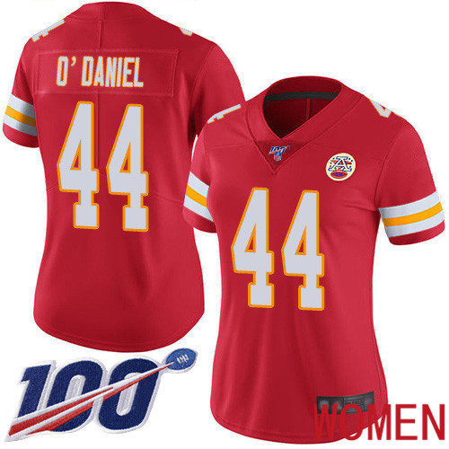 Women Kansas City Chiefs #44 ODaniel Dorian Red Team Color Vapor Untouchable Limited Player 100th Season Nike NFL Jersey->nfl t-shirts->Sports Accessory
